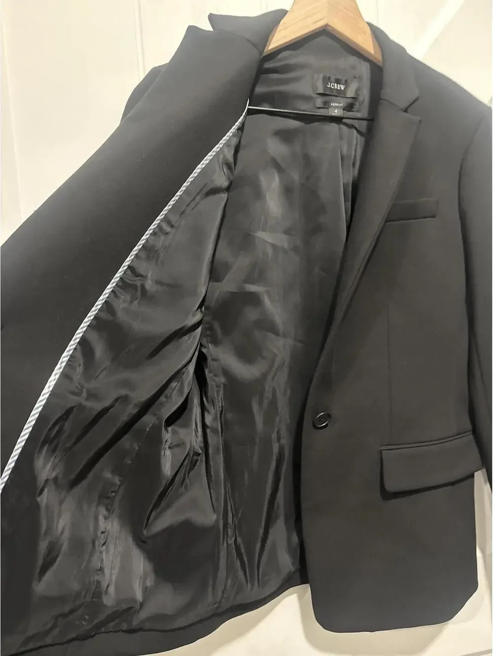 J.Crew Women's Regent Black Blazer Jacket, Size 4